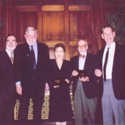 Sally with Carl Augusto, Phil Hatlen, Bill Silverman, M.D. (who also received a Migel Award), and Gil Johnson at the Migel Awards 